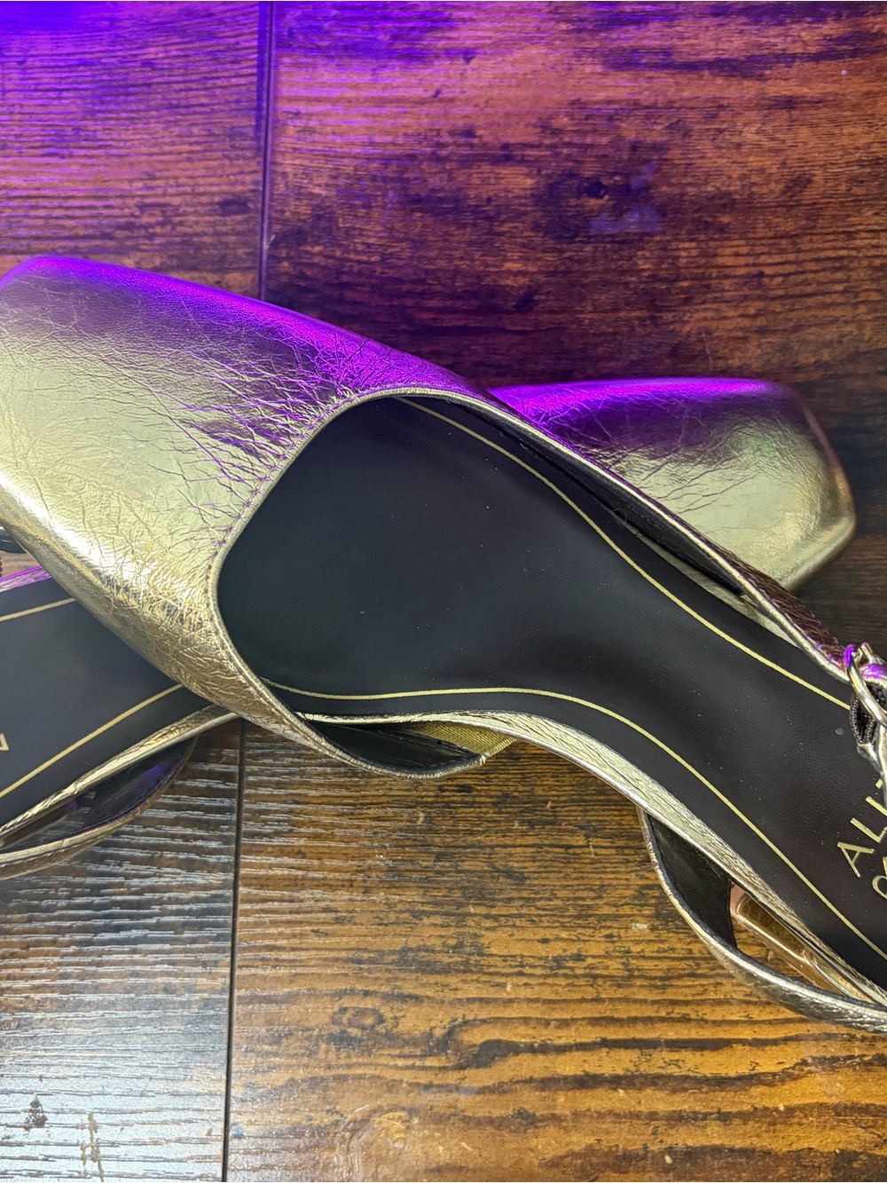 Naturalizer Metallic Gold Slingback Mules